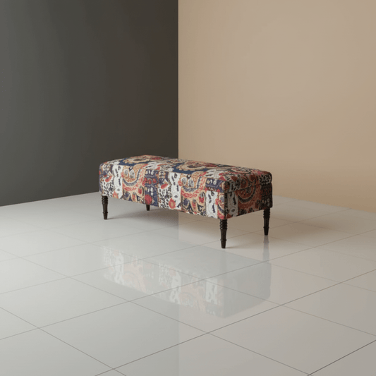 Bespoke Upholstered Footstool Bench Abstract Design Aesthetic - ISTOOLS