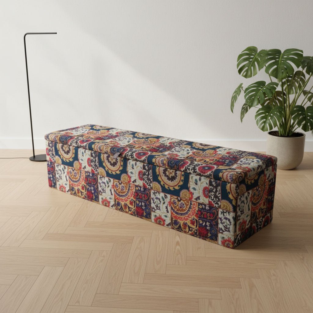 Bespoke Upholstered Living Room Bench Chesterfield Buttoned - ISTOOLS