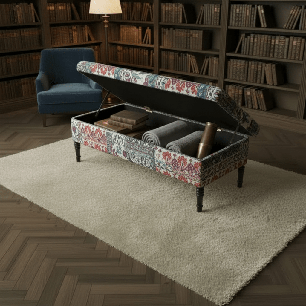 Bespoke Upholstered Rectangular Lounge Bench Contemporary Pattern - ISTOOLS