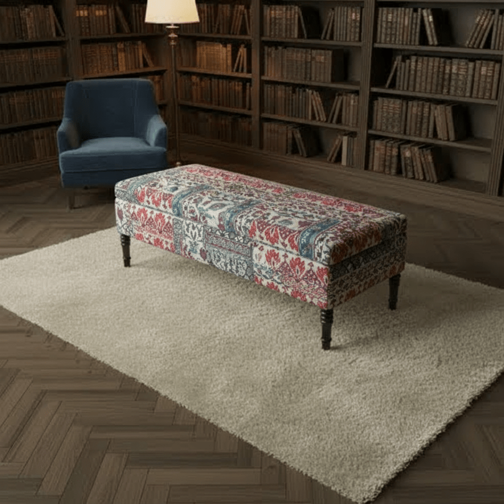 Bespoke Upholstered Rectangular Lounge Bench Contemporary Pattern - ISTOOLS