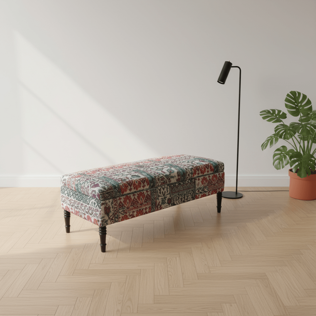Bespoke Upholstered Rectangular Lounge Bench Contemporary Pattern - ISTOOLS