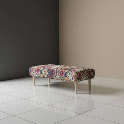 Bespoke Upholstered Rectangular Storage Bench Artistic Motif - ISTOOLS