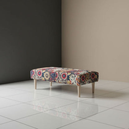 Bespoke Upholstered Rectangular Storage Bench Artistic Motif - ISTOOLS
