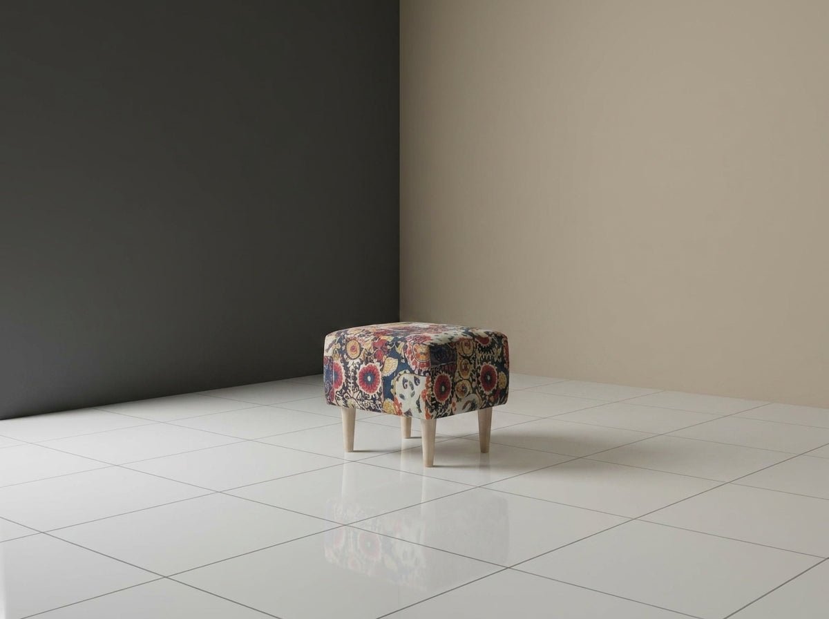 Bespoke Upholstered Rectangular Storage Bench Artistic Motif - ISTOOLS