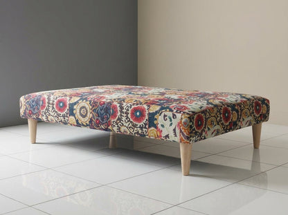 Bespoke Upholstered Rectangular Storage Bench Artistic Motif - ISTOOLS