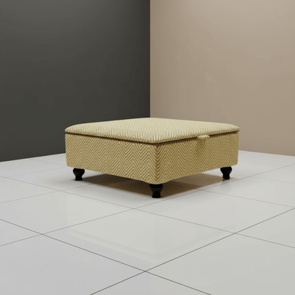 Bespoke Upholstered Square Bench – Multi - Toned Designer Pattern, Deep Storage & Handcrafted UK Quality - ISTOOLS