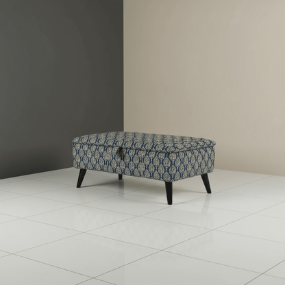 Bespoke Window Seat Cushion Bench – Comfortable Storage Ottoman with Designer Abstract Fabric - ISTOOLS