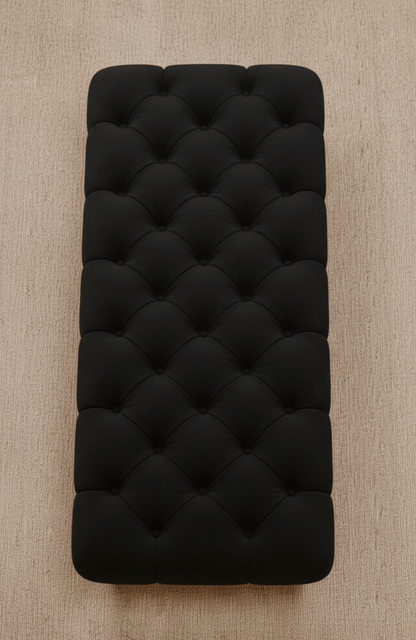 Black Coffee table upholstered chesterfield footstool - ISTOOLS