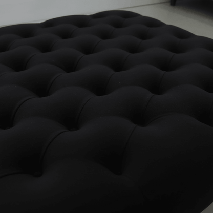 Black Elegant Patterned Square Ottoman Centrepiece UK Craftsmanship - ISTOOLS
