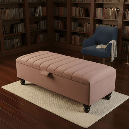 Black Ottoman Bench Coffee Table with Storage – Velvet Footstool for Living Room UK - ISTOOLS