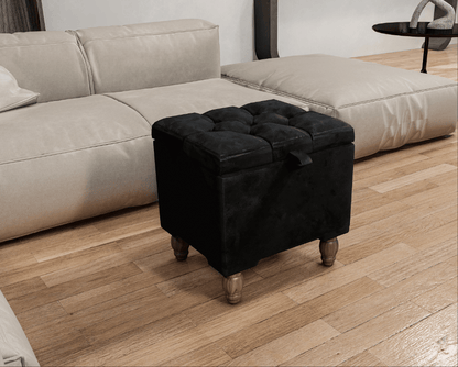 Black Small coffee table Storage Box | Black Small Ottoman | side table footstool - ISTOOLS