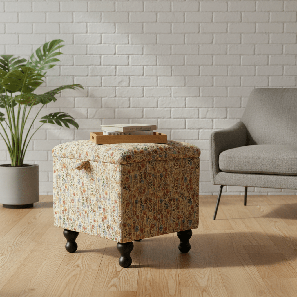 Black Small Storage Ottoman – Multi - Purpose Coffee Table, Footstool & Side Table - ISTOOLS