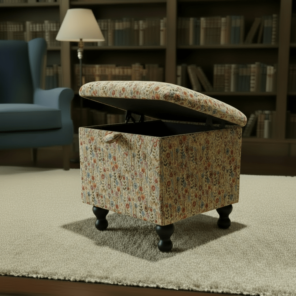 Black Small Storage Ottoman – Multi - Purpose Coffee Table, Footstool & Side Table - ISTOOLS