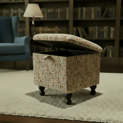 Black Small Storage Ottoman – Multi - Purpose Coffee Table, Footstool & Side Table - ISTOOLS