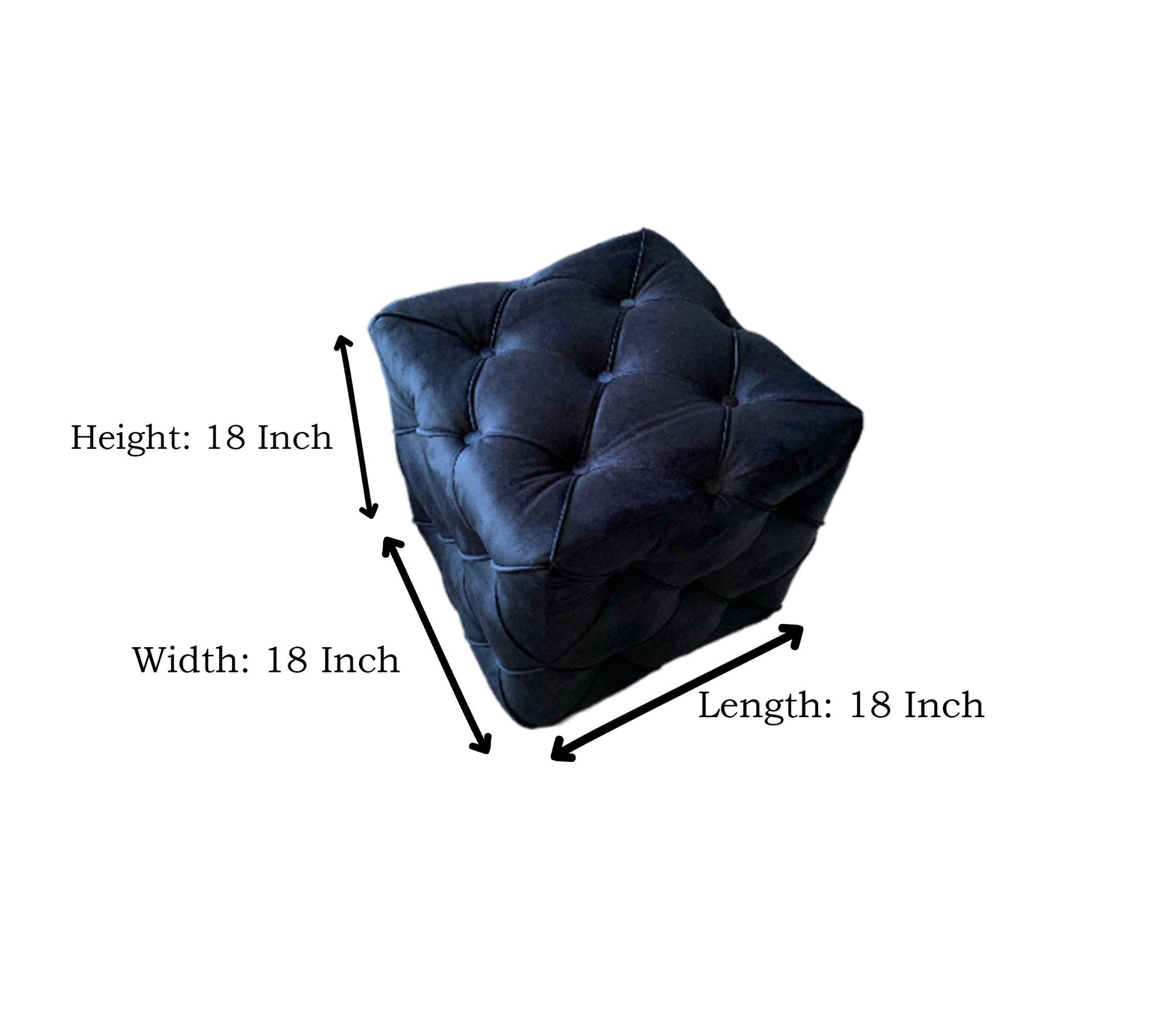 Black square cube deep buttoned coffee table side table seat - ISTOOLS