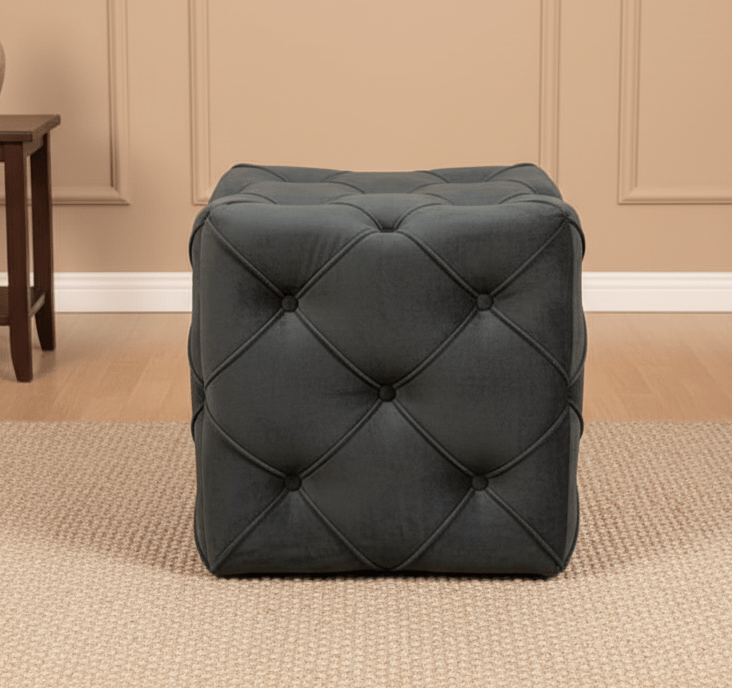 Stylish Black Faux Leather Ottoman Coffee Table with Storage Lid - ISTOOLS