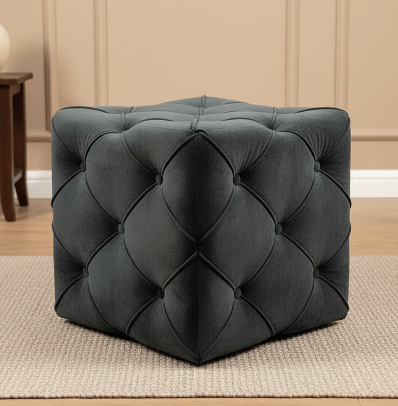 Multifunctional Black Cube Ottoman – Coffee Table and Extra Seating - ISTOOLS