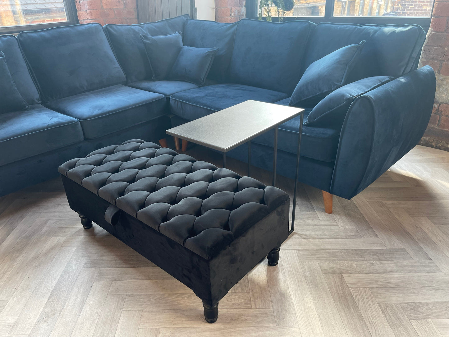 Black steel side table coffee table - ISTOOLS