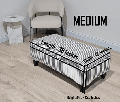 Black Stripe footstool storage ottoman - ISTOOLS