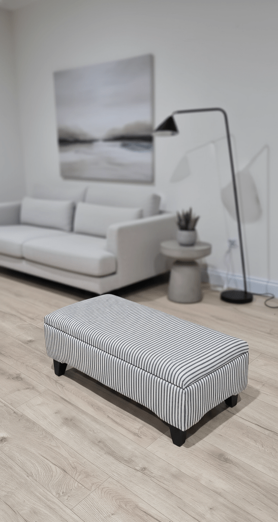 Black Stripe footstool storage ottoman - ISTOOLS