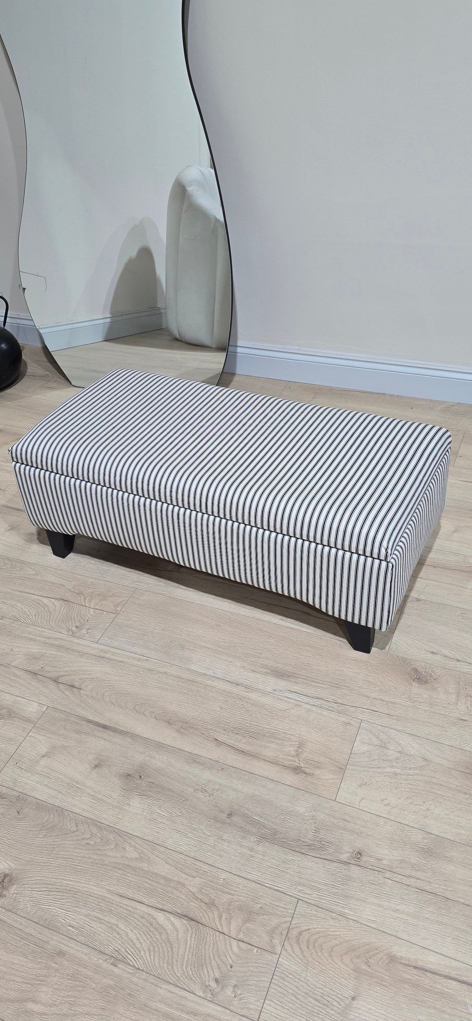 Black Stripe footstool storage ottoman - ISTOOLS