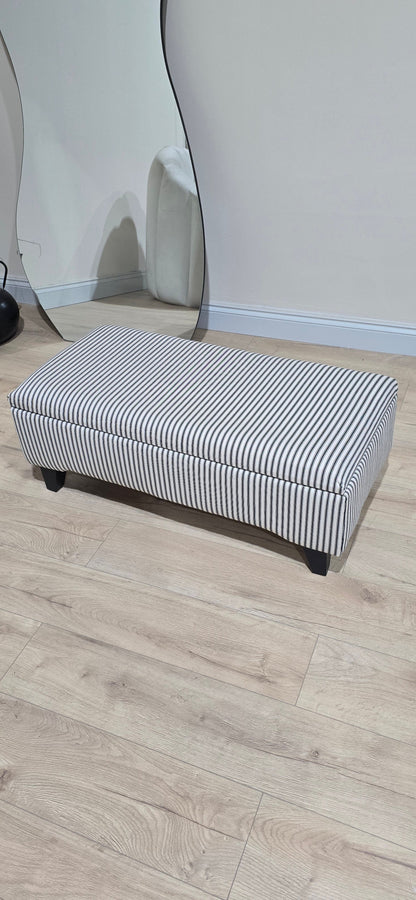 Black Stripe footstool storage ottoman - ISTOOLS