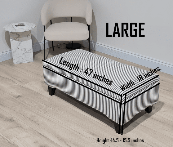 Black Stripe footstool storage ottoman - ISTOOLS
