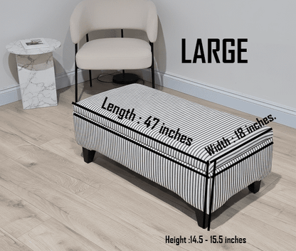 Black Stripe footstool storage ottoman - ISTOOLS