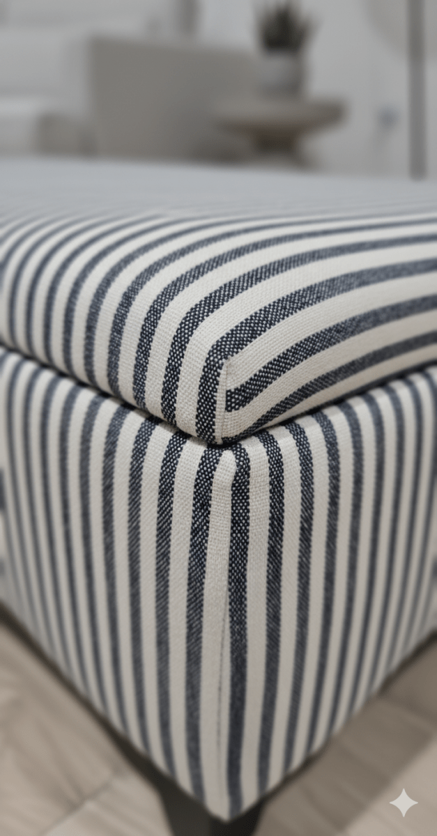 Black Stripe footstool storage ottoman - ISTOOLS