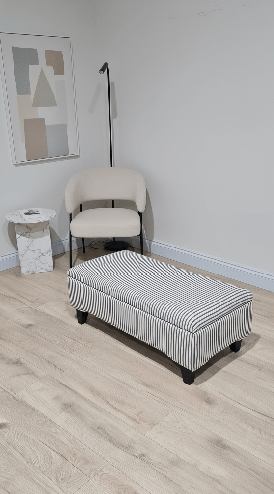 Black Stripe footstool storage ottoman - ISTOOLS