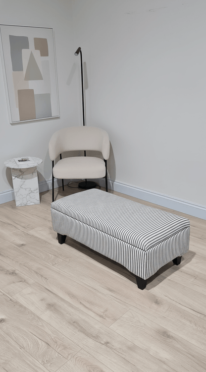 Black Stripe footstool storage ottoman - ISTOOLS