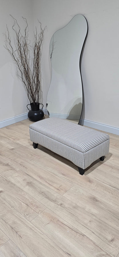 Black Stripe footstool storage ottoman - ISTOOLS