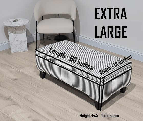 Black Stripe footstool storage ottoman - ISTOOLS