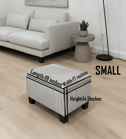 Black Stripe footstool storage ottoman - ISTOOLS