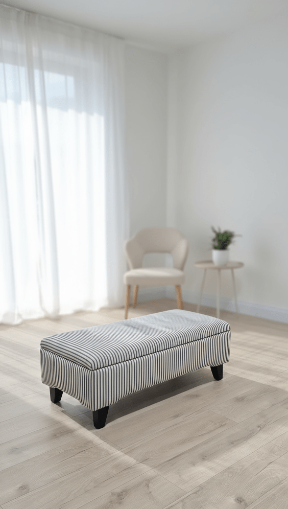 Black Stripe footstool storage ottoman - ISTOOLS