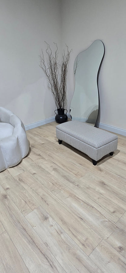 Black Stripe footstool storage ottoman - ISTOOLS