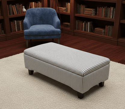 Black Stripe footstool storage ottoman - ISTOOLS