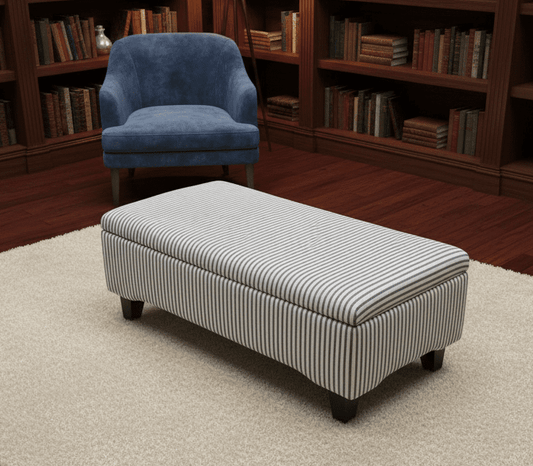 Black Stripe footstool storage ottoman - ISTOOLS