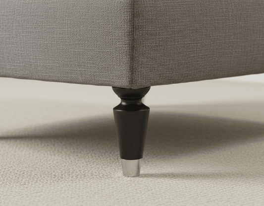 Black wooden leg with silver cap - ISTOOLS