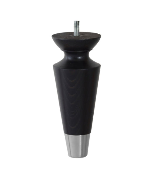 Black wooden leg with silver cap - ISTOOLS