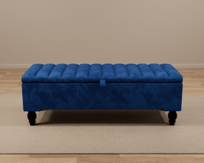 Blue Coffee Table Storage | Blue Panel Ottoman Bench Footstool - ISTOOLS