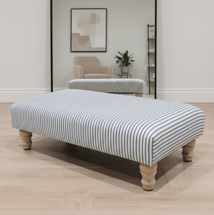Blue Stripe footstool non storage - ISTOOLS