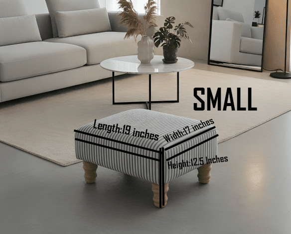 Blue Stripe footstool non storage - ISTOOLS