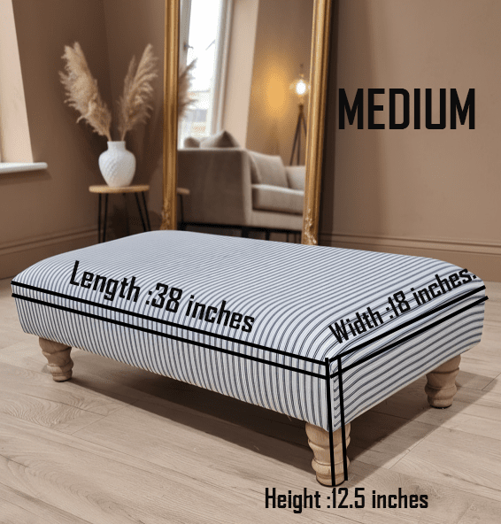 Blue Stripe footstool non storage - ISTOOLS