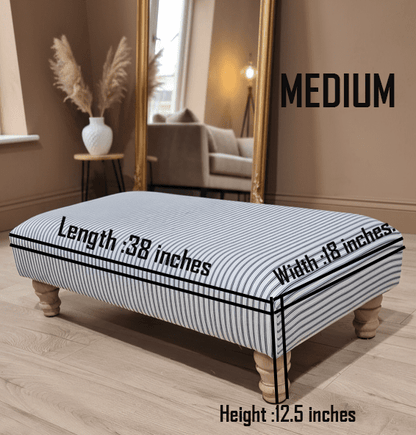 Blue Stripe footstool non storage - ISTOOLS