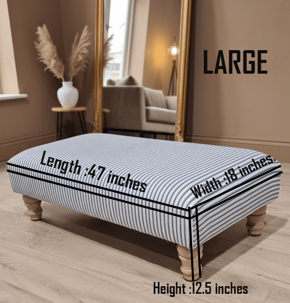 Blue Stripe footstool non storage - ISTOOLS