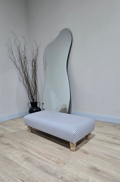 Blue Stripe footstool non storage - ISTOOLS