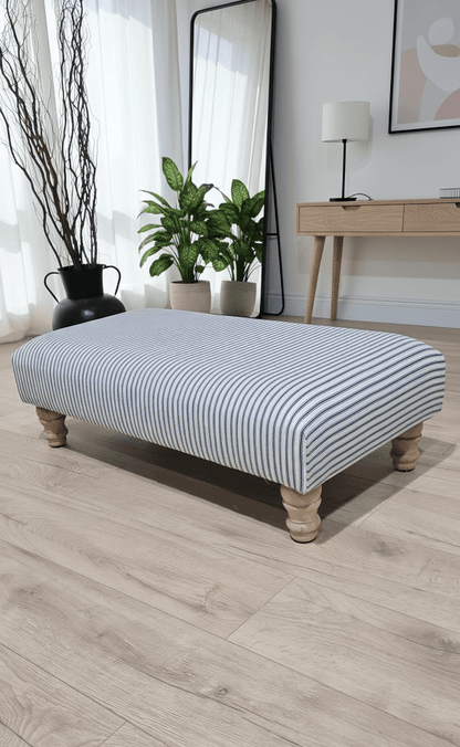 Blue Stripe footstool non storage - ISTOOLS