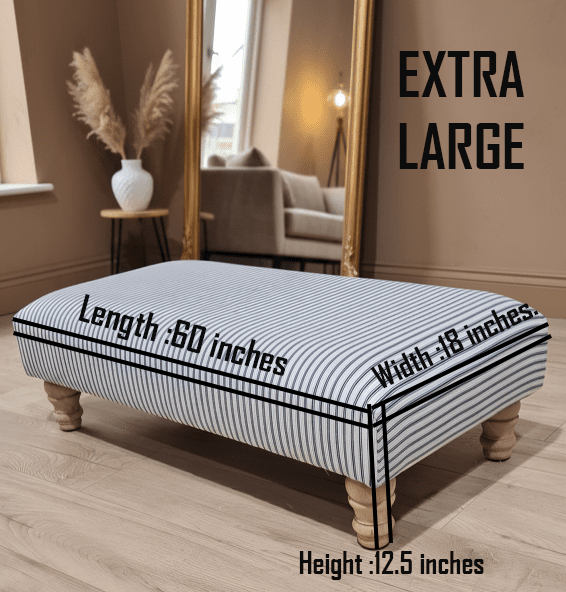 Blue Stripe footstool non storage - ISTOOLS