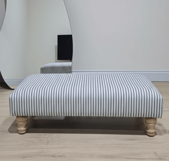 Blue Stripe footstool non storage - ISTOOLS